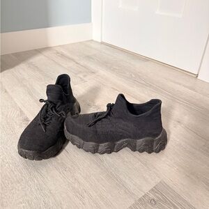 Black Knit Women's Sneakers